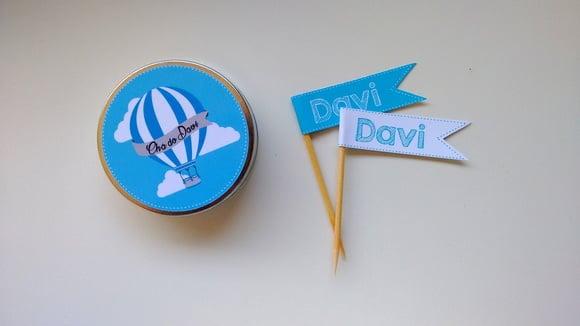 Kit Latinha e Topper Chá de Bebê - Balão