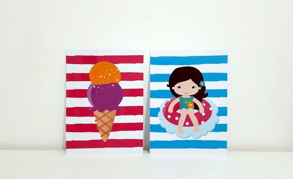 Kit Placas Decorativas - Pool Party