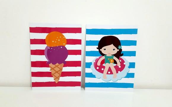 Kit Placas Decorativas - Pool Party
