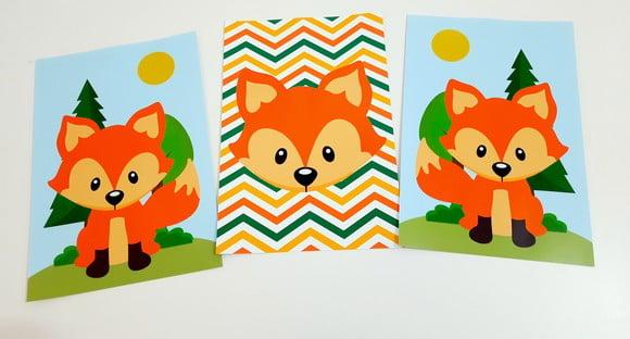 Kit Placas Decorativas - Raposa
