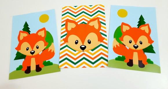 Kit Placas Decorativas - Raposa