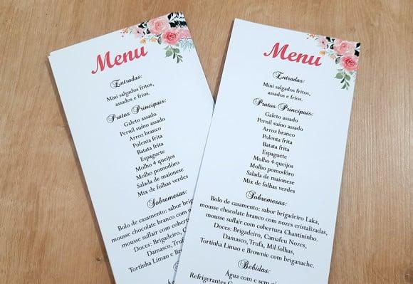 Menu Casamento - Floral