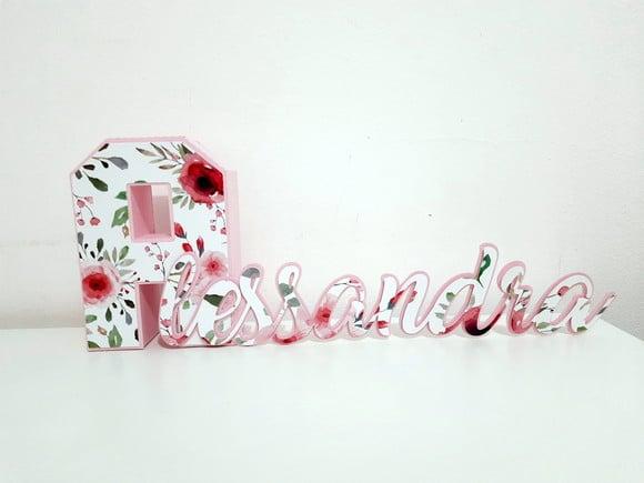 Nome - Letra 3d e Cursiva