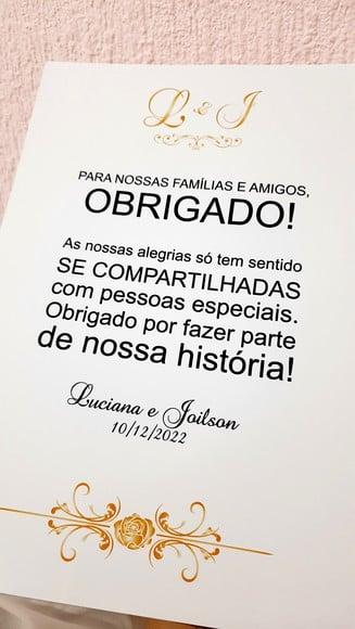 Placa Agradecimento