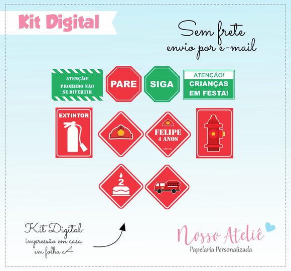 Placa Bombeiros - Kit Digital