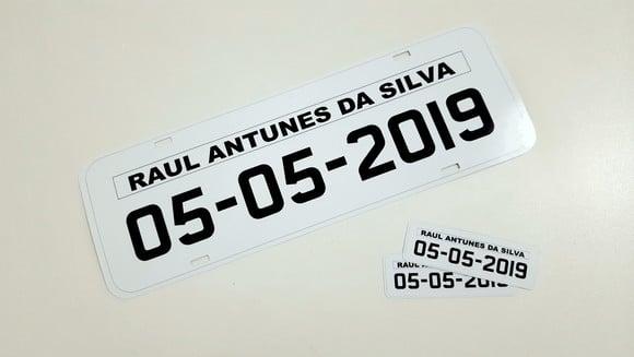 Placa de Carro Decorativa (papel)