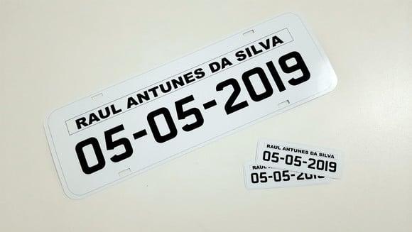 Placa de Carro Decorativa (papel)