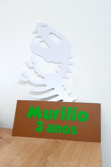Placa Decorativa Scrap 30 cm - Dinossauro