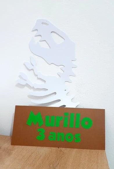 Placa Decorativa Scrap 30 cm - Dinossauro