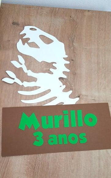 Placa Decorativa Scrap 30 cm - Dinossauro