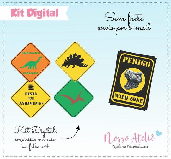 Placa Dinossauro - Kit Digital