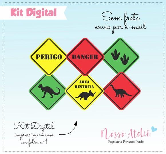 Placa Dinossauro - Kit Digital
