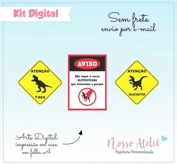 Placa Dinossauro - Kit Digital