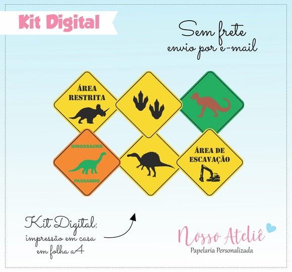 Placa Dinossauro - Kit Digital