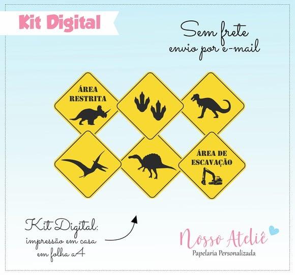 Placa Dinossauro - Kit Digital