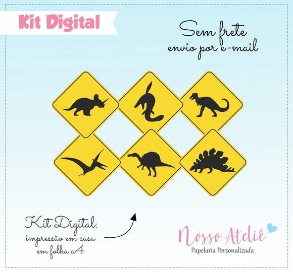 Placa Dinossauro - Kit Digital