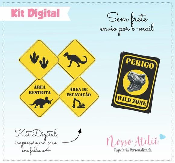 Placa Dinossauro - Kit Digital