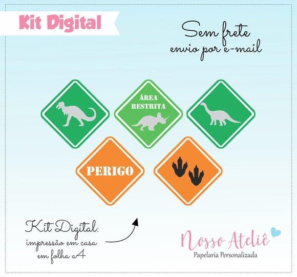 Placa Dinossauro - Kit Digital