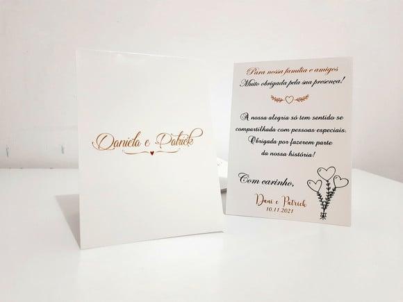 Placa para mesa - Casamento