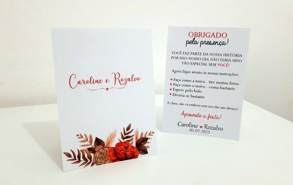 Placa para Mesa - Casamento