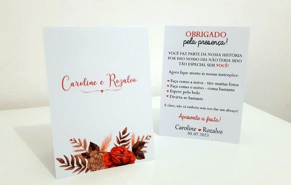 Placa para Mesa - Casamento