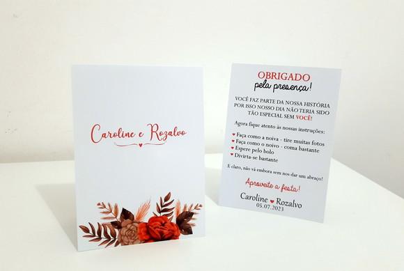 Placa para Mesa - Casamento