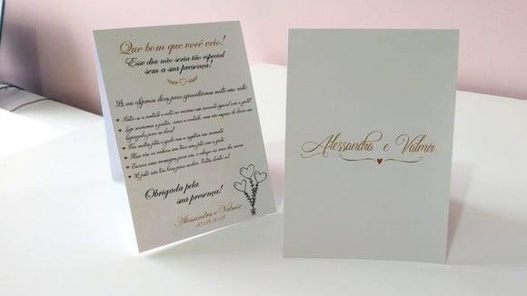 Placa para mesa - Casamento