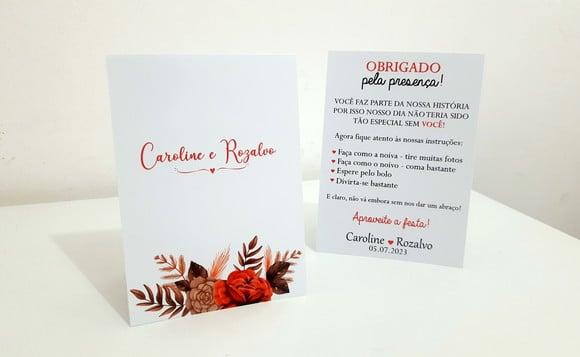 Placa para Mesa - Casamento
