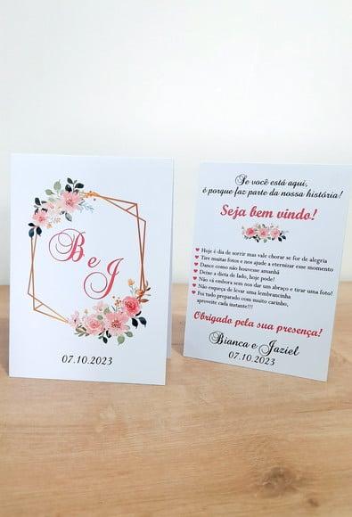 Placa para Mesa - Casamento Floral