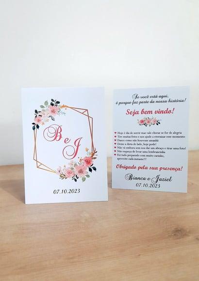 Placa para Mesa - Casamento Floral