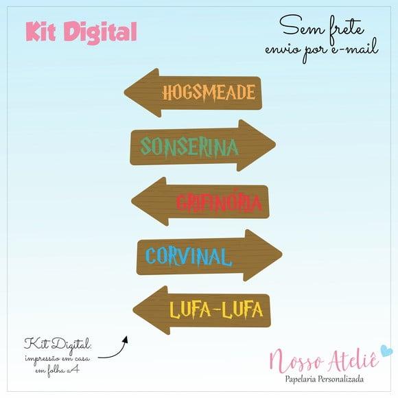 Placa Seta Digital - Casas Harry Potter