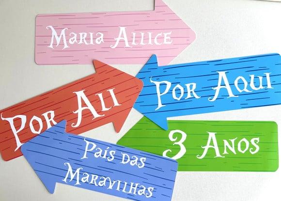 Placas Decorativas - Alice no País das Maravilhas