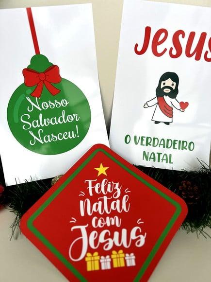 Placas Decorativas - Natal com Jesus