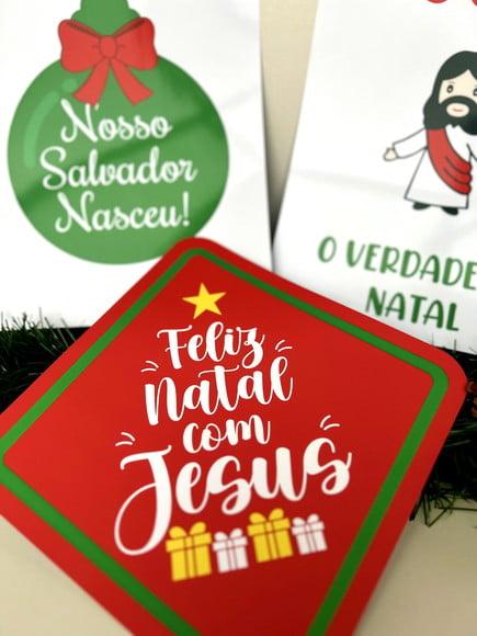 Placas Decorativas - Natal com Jesus
