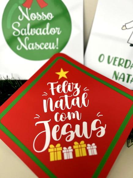 Placas Decorativas - Natal com Jesus