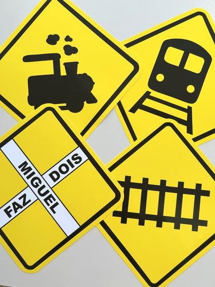 Placas Decorativas Trem - Meios de Transportes