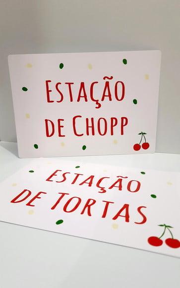 Placas Identificação Comida - Cereja