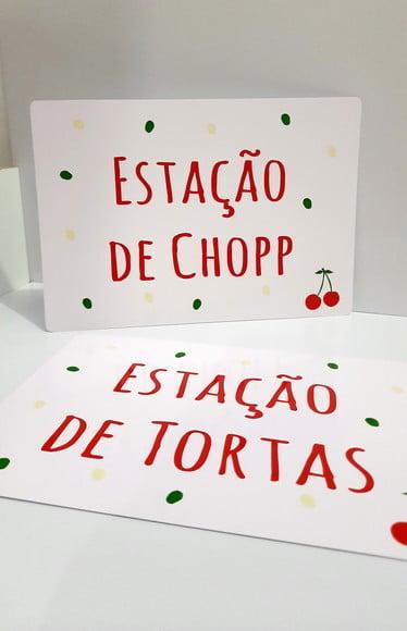 Placas Identificação Comida - Cereja