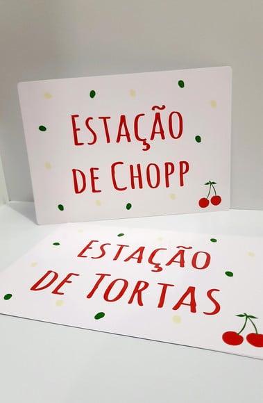 Placas Identificação Comida - Cereja