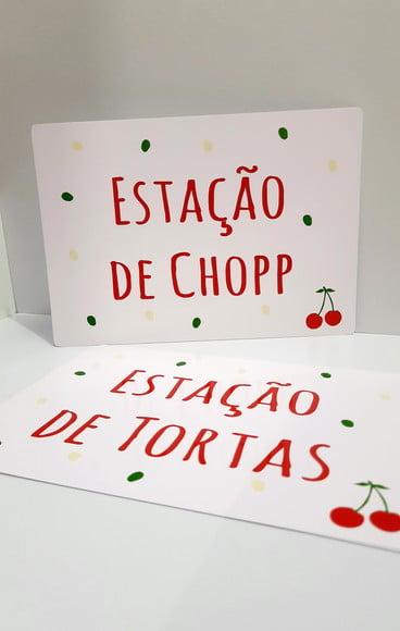 Placas Identificação Comida - Cereja
