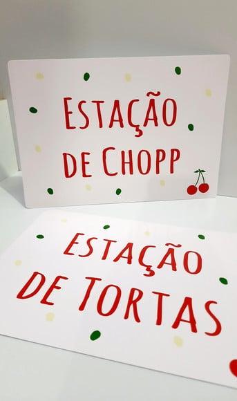 Placas Identificação Comida - Cereja