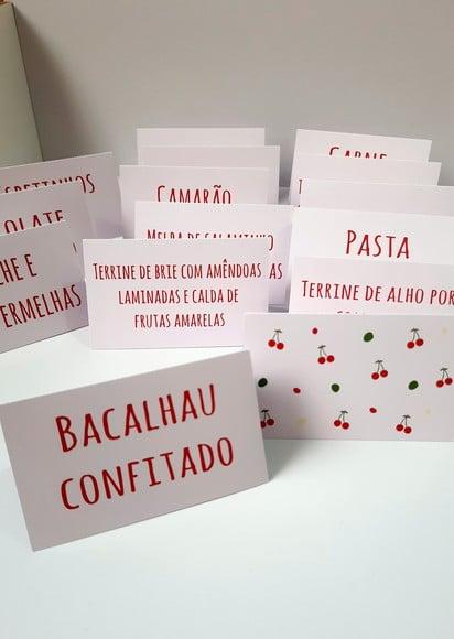 Placas Identificação Comida - Cereja
