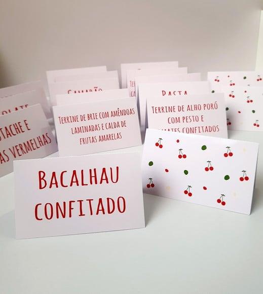 Placas Identificação Comida - Cereja