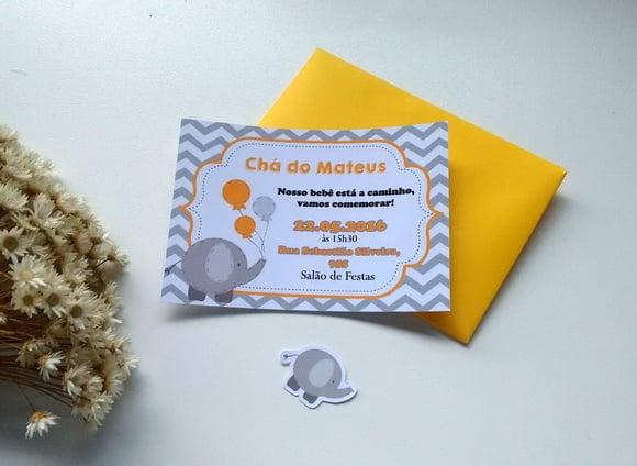 PROMOÇÃO - Convite Chá de Bebê Elefante