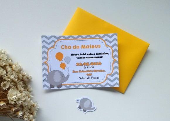 PROMOÇÃO - Convite Chá de Bebê Elefante