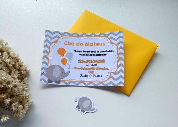 PROMOÇÃO - Convite Chá de Bebê Elefante