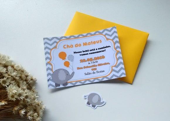 PROMOÇÃO - Convite Chá de Bebê Elefante