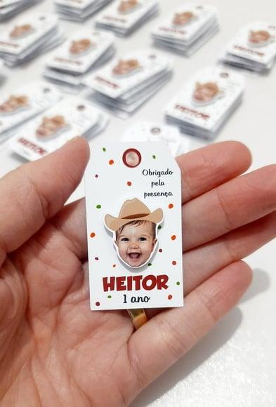 Tag Personalizada com Rostinho - Cowboy Fazendinha