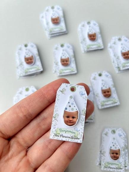 Tag Personalizada com Rostinho - Passarinhos