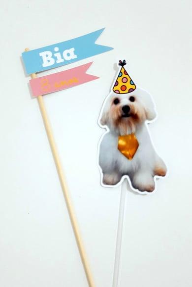 Topo de Bolo - Cachorrinhos (personalizado)